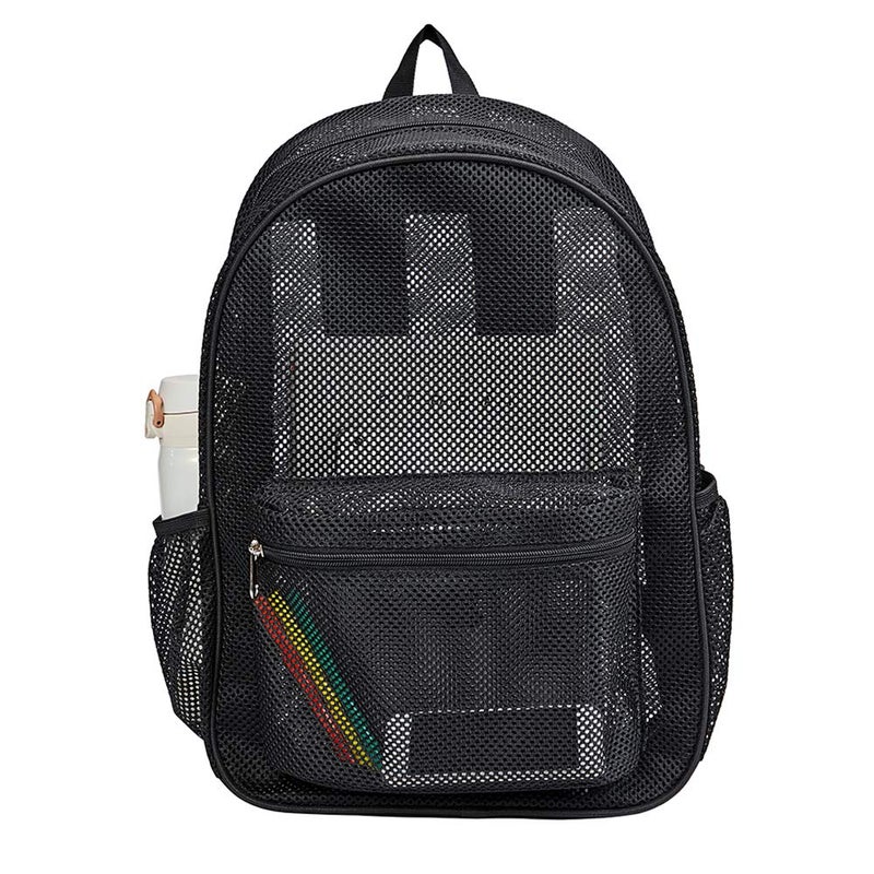 COVAX Heavy Duty Mesh Backpack, See Through College Backpack with Padded Shoulder Straps for Swimming, Outdoor Sports - Image 1